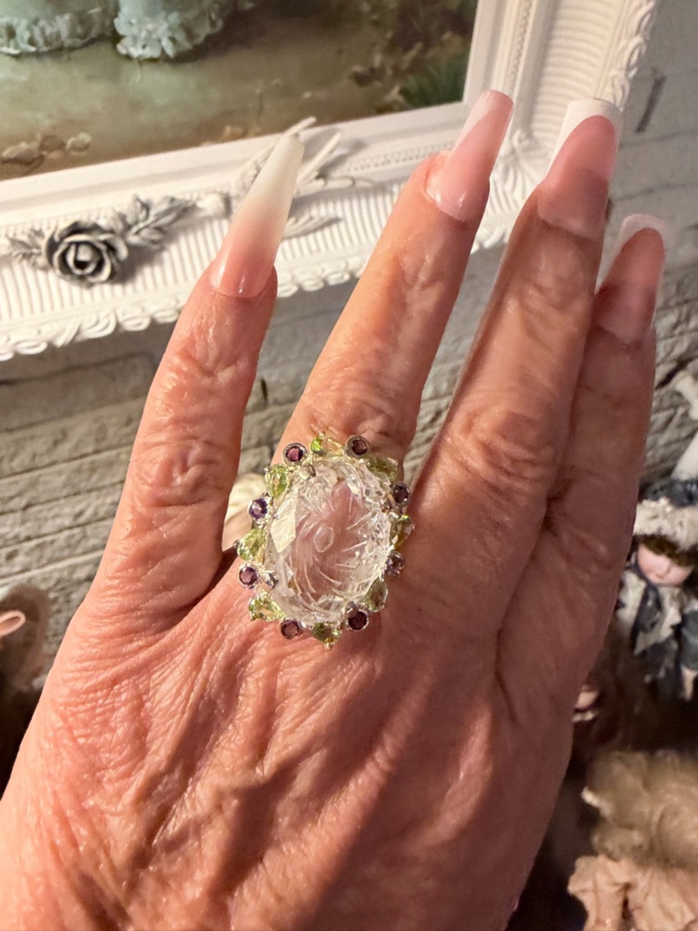 Clear quartz ring
